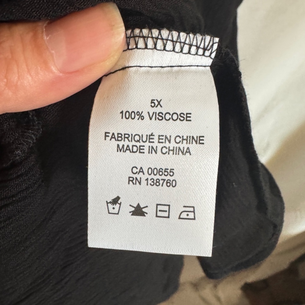 PENN Penningtons Womens Black Sundress Midi Spaghetti Strap Crepe Size 5X - Picture 3 of 9